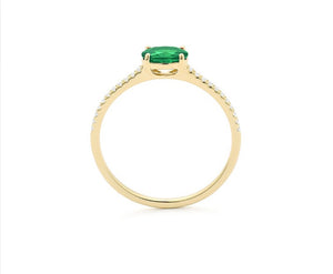 Hope Emerald Ring | Ring mit weissen Diamanten und grünem Smaragd