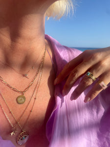 Palmenkette | Kette mit weißen Diamanten