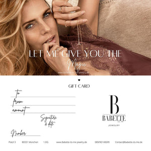 Babette it's me Jewelry - Gutschein per E-Mail - Babette it's me Jewelry